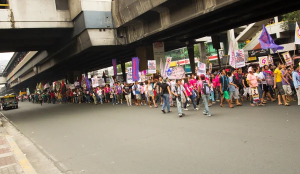 Protesto durante a celebração do Dia Internacional da Mulher — Fotografia de Stock