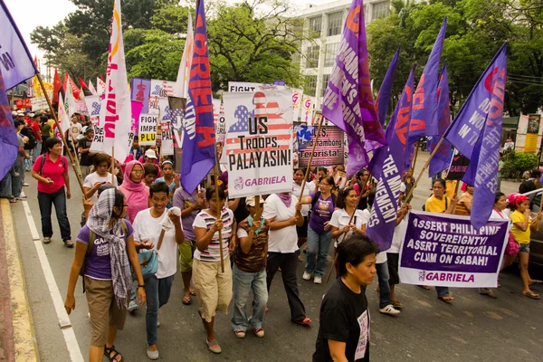 Διαμαρτυρηθούν κατά τη διάρκεια διεθνών γυναικών ημέρα εορτασμού — Φωτογραφία Αρχείου