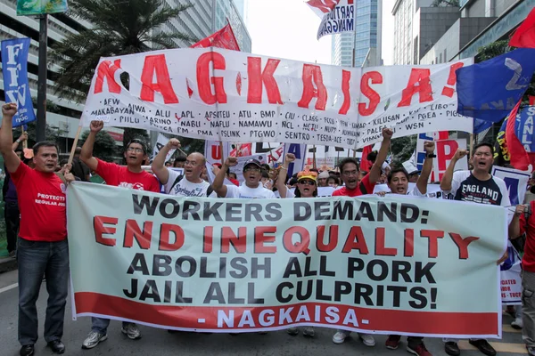 在马尼拉，菲律宾的贪污和腐败抗议 — 图库照片