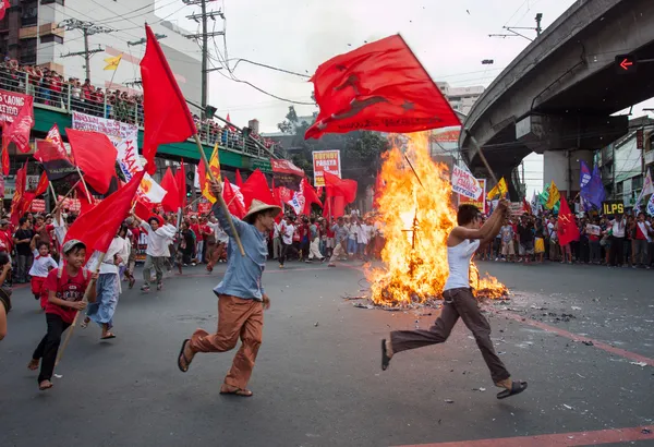 Protivládní protesty během 150 narozeniny andres bonifacio — Stock fotografie