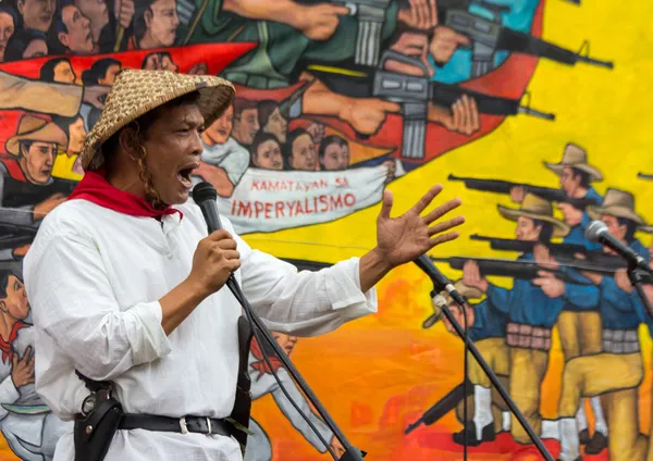 Protesto anti-governo durante 150 anos de Andres Bonifacio — Fotografia de Stock