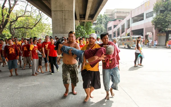 Catholic biggest procession during feast of Black Nazarene — Stock Photo, Image