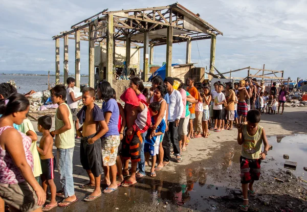 Supervivientes del tifón Haiyan Fotos de stock