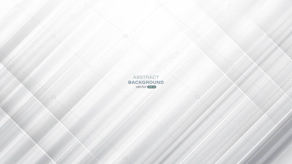 Gray and white geometric shape with crossed lines abstract background. Vector illustration