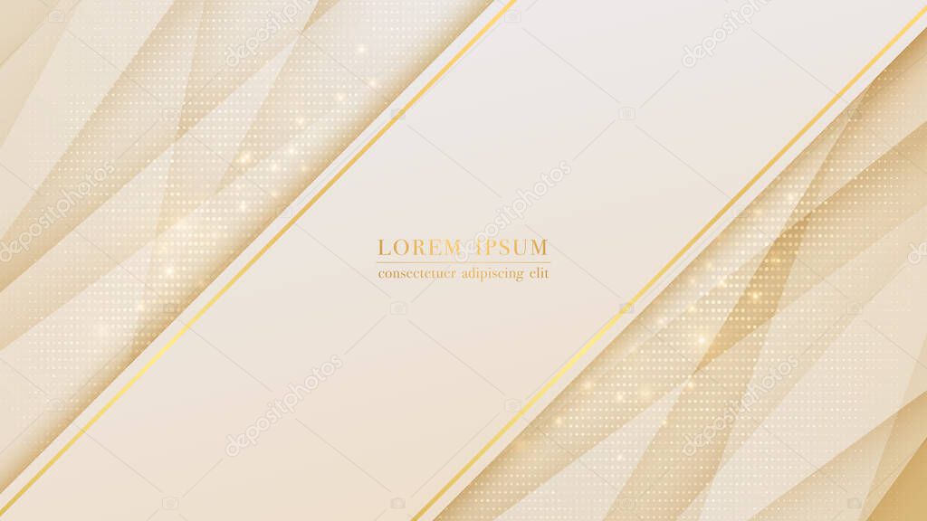 Elegant abstract background with golden line elements, light shiny, dot pattern. Vector illustration