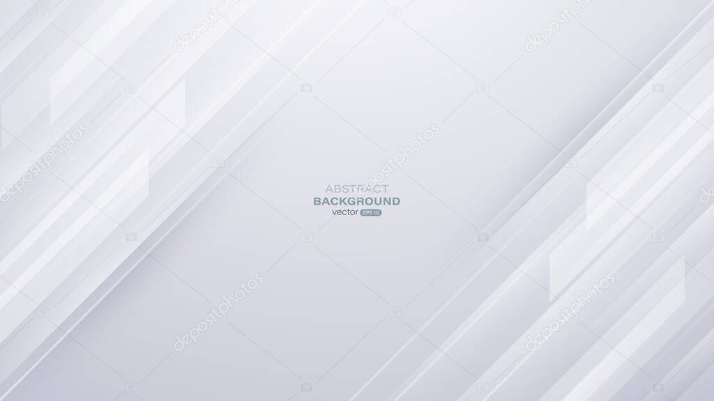 Abstract dynamic white geometric with gray gradient background. Vector illustration