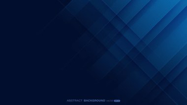 Abstract blue line stripes with light and shadow on dark blue background