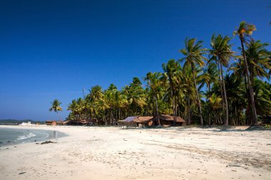 Beautiful west coast beach of Ngwe Saung village, Myanmar.