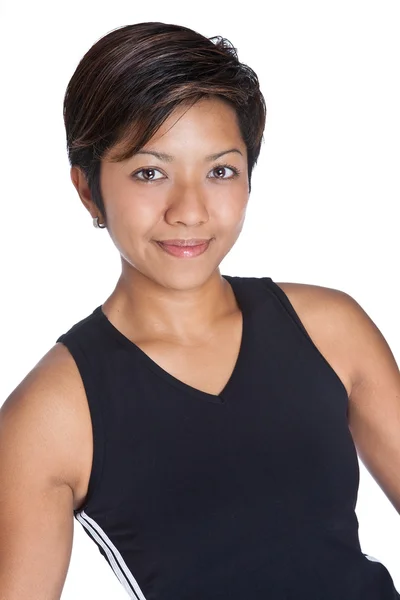 Güzel Asyalı kadın atlet egzersiz giyim. — Stok fotoğraf