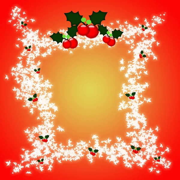 Weihnachten Hintergrund mit Efeu und Beeren Illustration. — Stockfoto