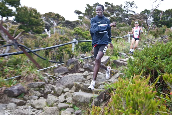 Participants climb up Mt Kinabalu in the International Climbathon — Stock Photo, Image