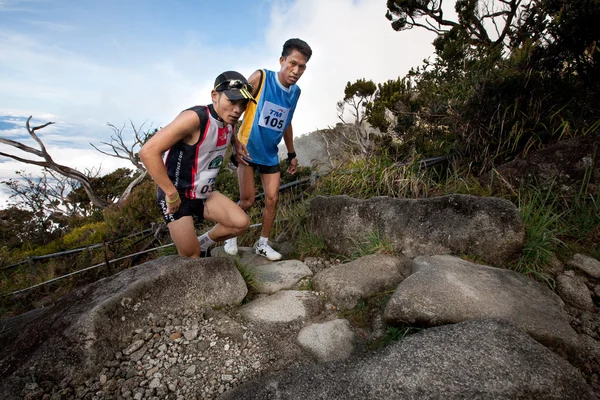 Deltagarna klättra upp mt kinabalu i den internationella climbathon — Stockfoto