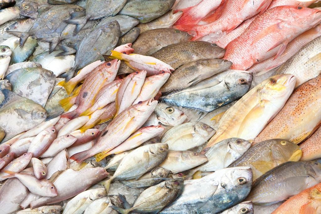 Heaps of fish in wet fish market