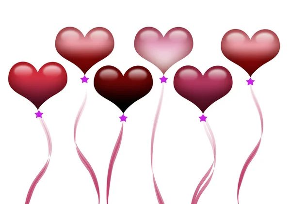 Ilustrace plovoucí balónky srdce tvar pro zvláštní příležitosti. — Stock fotografie