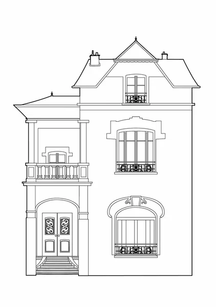 Illustrazione Vettoriale Edificio Carino File Eps — Vettoriale Stock