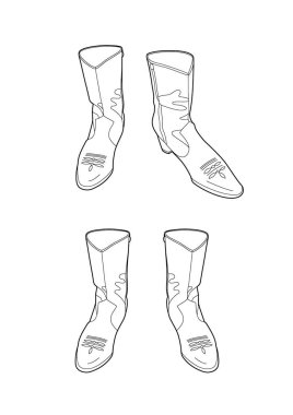 Bir çift çizmenin vektör illüstrasyonu, EPS 10 dosyası