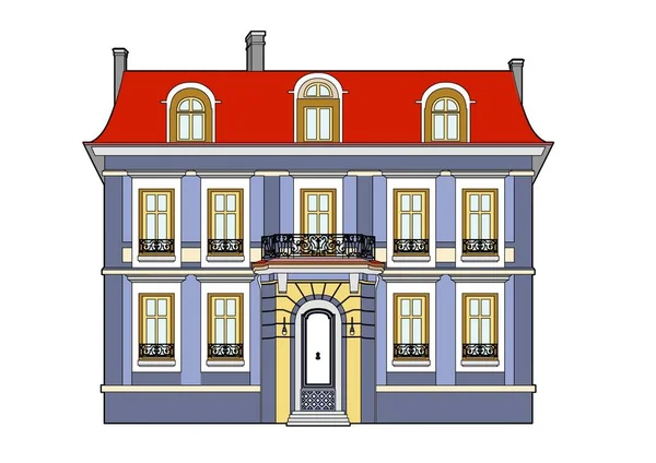 Illustrazione Vettoriale Una Graziosa Villa File Eps — Vettoriale Stock