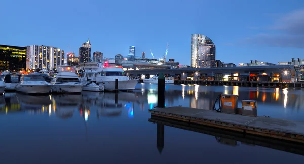 墨尔本 docklands 日落 — 图库照片