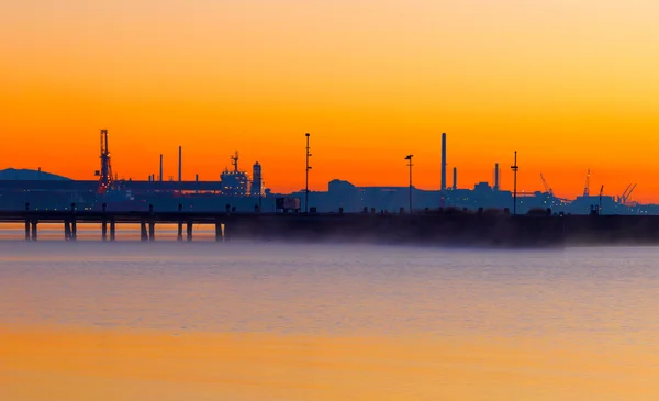 Industrial zone sunrise — Stock Photo, Image