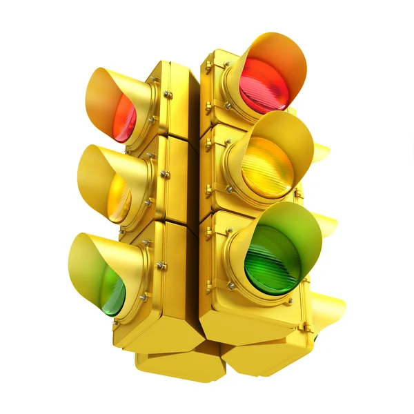Żółte światła drogowe — Zdjęcie stockowe