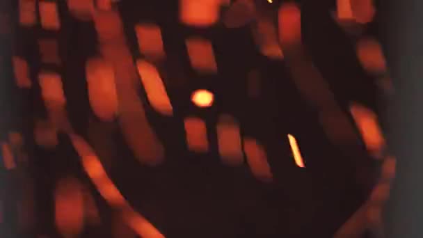 Burning Hot Bonfire Fire Sparks Dark Background Flying Particles Sparks — Vídeos de Stock
