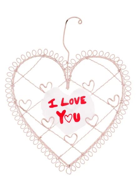 I love you message on a heart note board — Stock Photo, Image