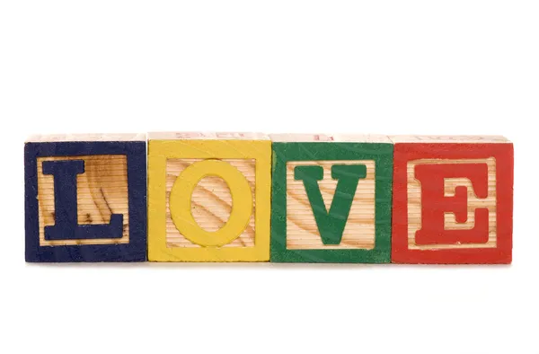 Love wooden blocks — Stock Photo, Image