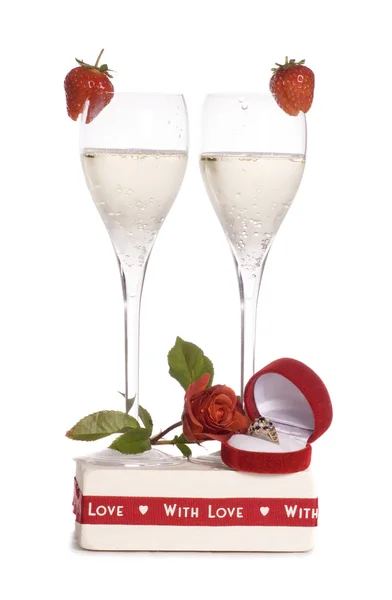 Champagne per San Valentino — Foto Stock