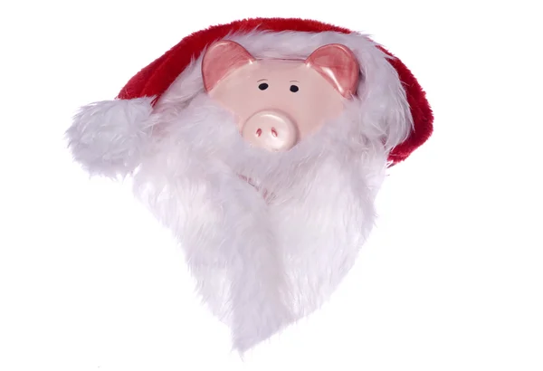 Father christmas piggy bank — Stock Photo, Image