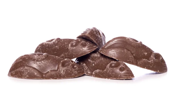 Chocolate mice sweets cutout — Stock Photo, Image