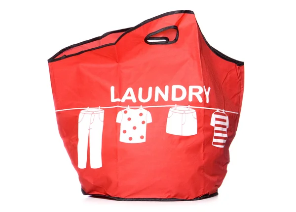 Red Laundry carry bag cut out — Stock Photo, Image