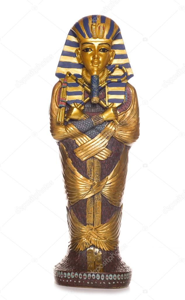 Bronze Egyptian Mummy Coffin Statue 