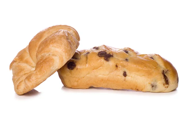 Croissant and brioche roll cut out — Stock Photo, Image
