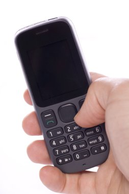 bir cep telefonu tutan