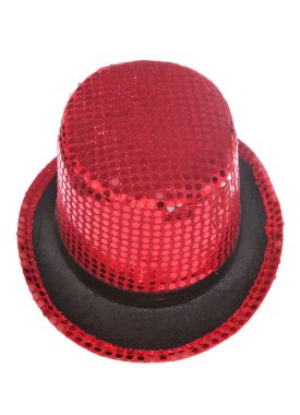 Kırmızı pullu sahne show üst şapka