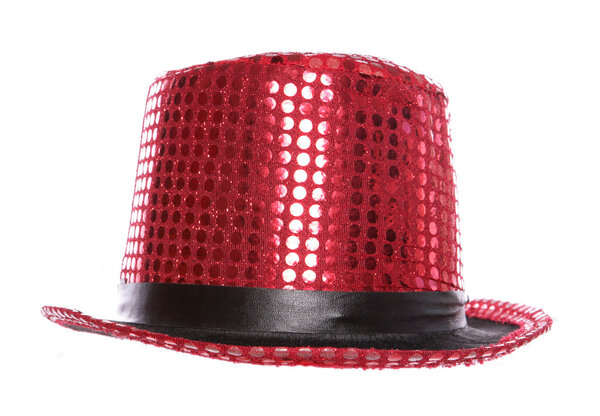 Red sequin stage show top hat