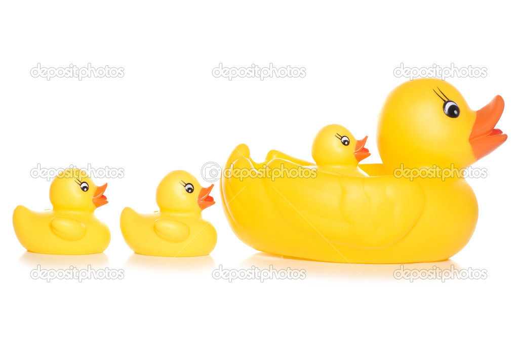 family of toy ducks
