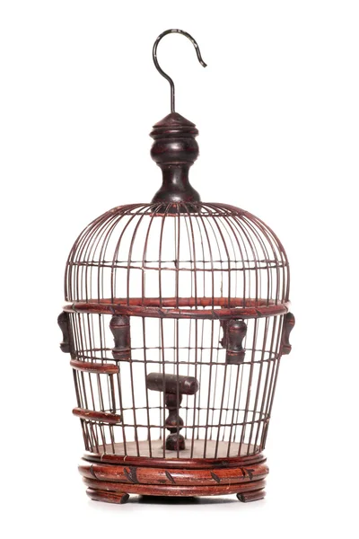 Cage à oiseaux en bois — Photo