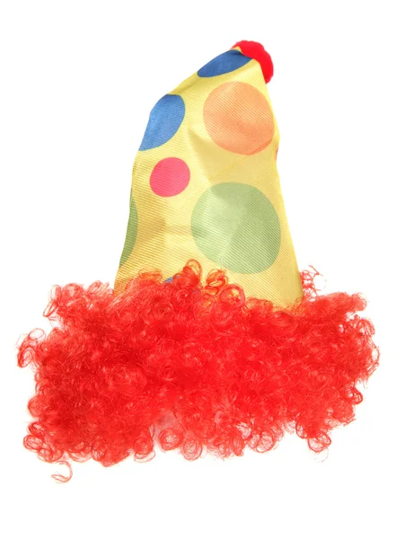 Clown fancy dress hat and wig — Stock Photo, Image