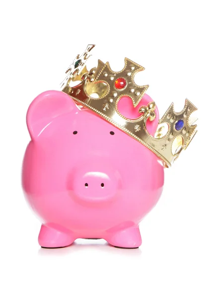 Koning piggy bank — Stockfoto