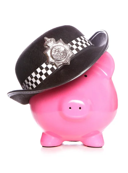 Politie piggy bank — Stockfoto