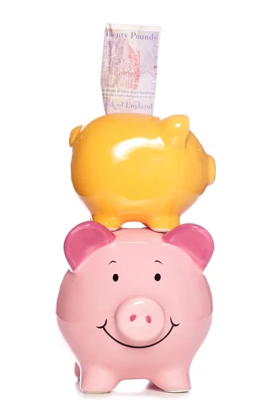 Piggy banks gestapeld — Stockfoto