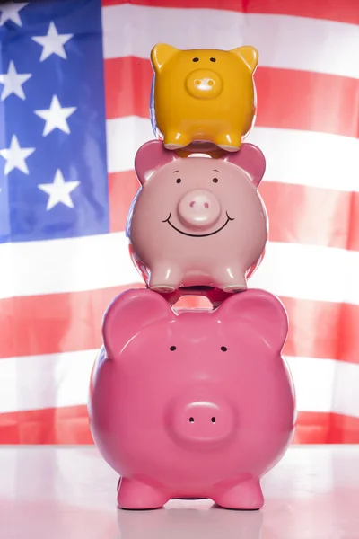 Amerikaanse piggy banks — Stockfoto