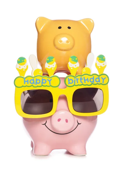 Zadowolony urodziny świnia — Zdjęcie stockowe