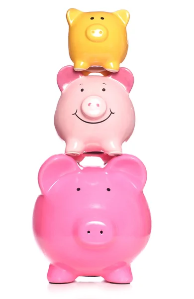 Pilha de Bancos Piggy — Fotografia de Stock