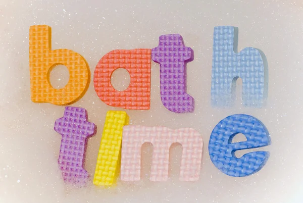 Bath time foam letters — Stock Photo, Image