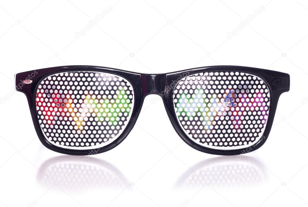 Retro raving party glasses