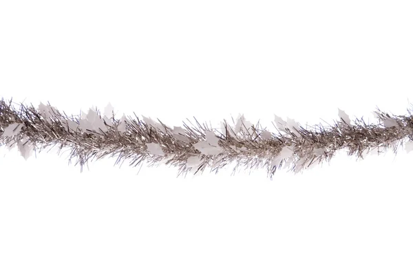 Gümüş Noel tinsel izole — Stok fotoğraf