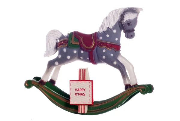 Vintage rocking horse toy christmas decoration — Stock Photo, Image