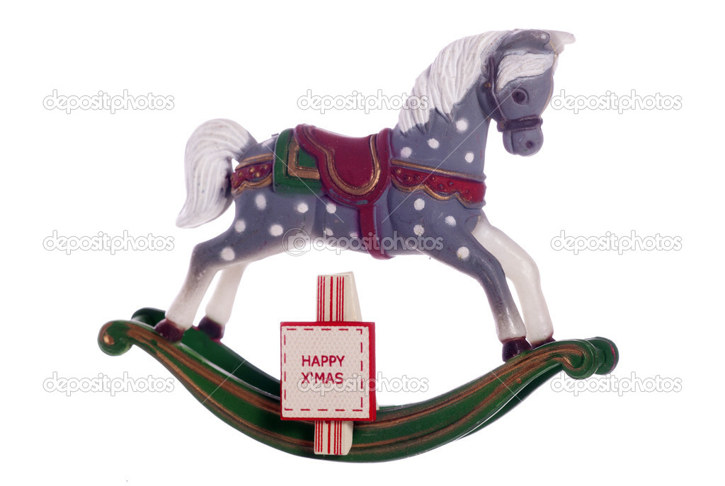 Vintage rocking horse toy christmas decoration